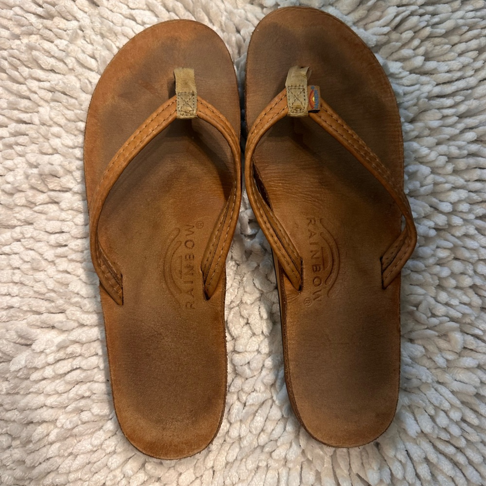 Rainbow Tan Leather Sandals